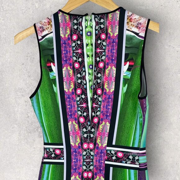 Clover Canyon Bohemian Neoprene Sheath Dress Size XS Floral Stretch USA Made - Picture 5 of 12